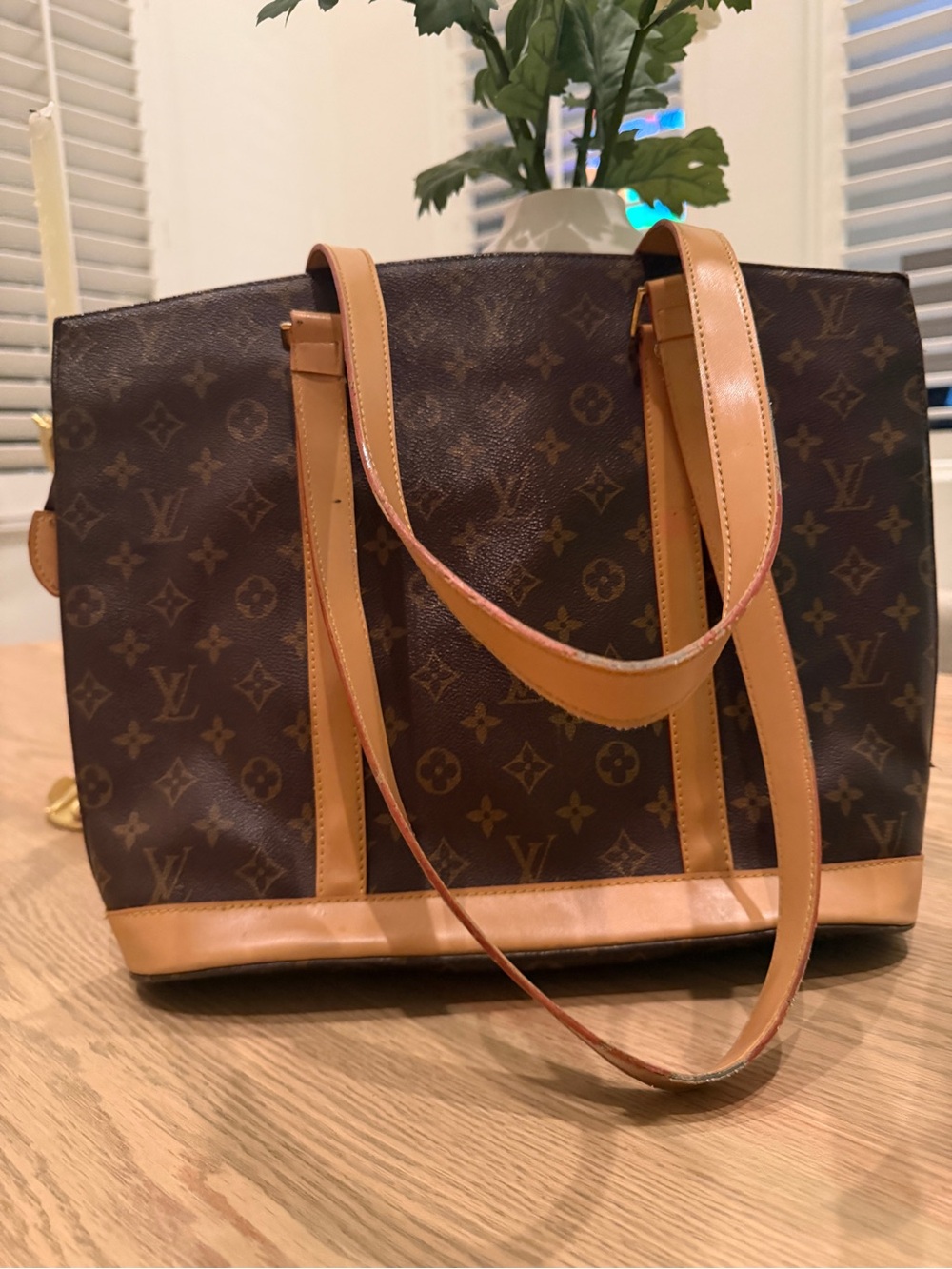 inspired Canvas Tote with Tan Leather Trim